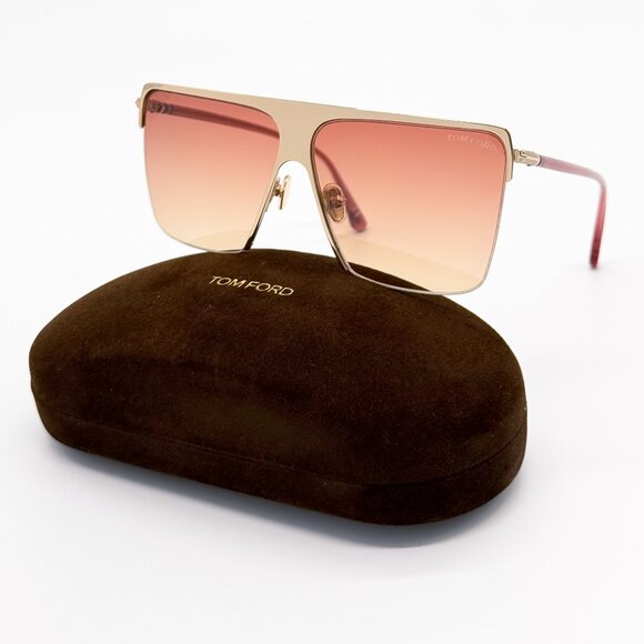 NEW TOM FORD SOFI TF840 28T SUNGLASSES WOMEN ROSE GOLD SQUARE FT0840/S - Picture 2 of 9